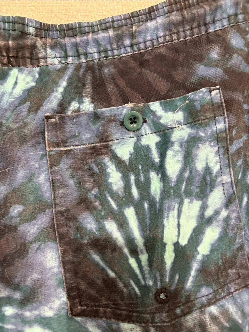 Men's Blue Tie-Dye Swim Shorts